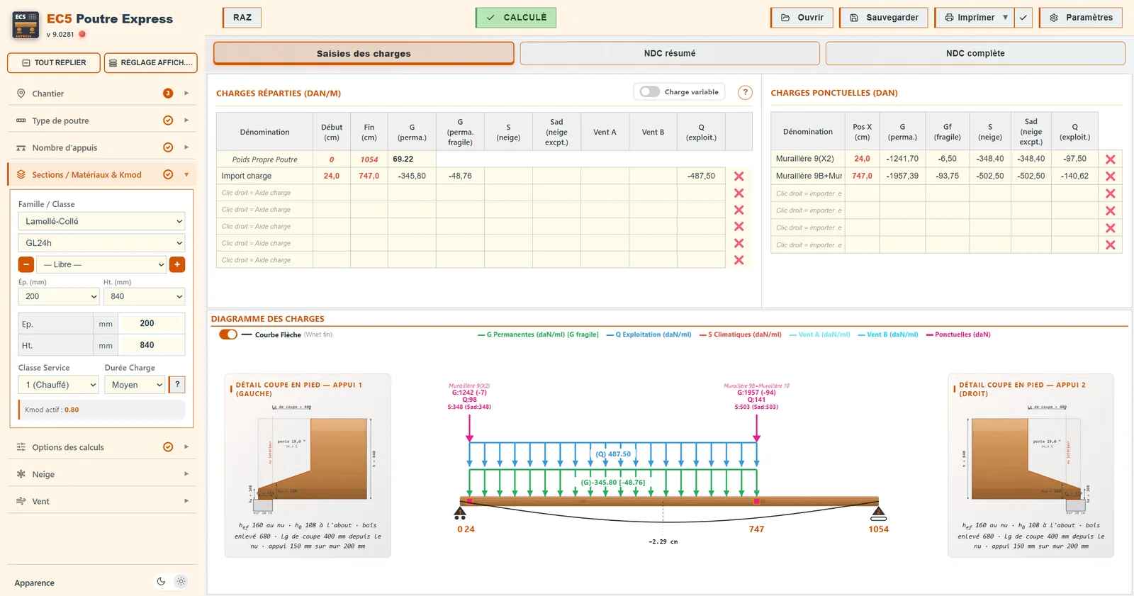 Interface en mode clair